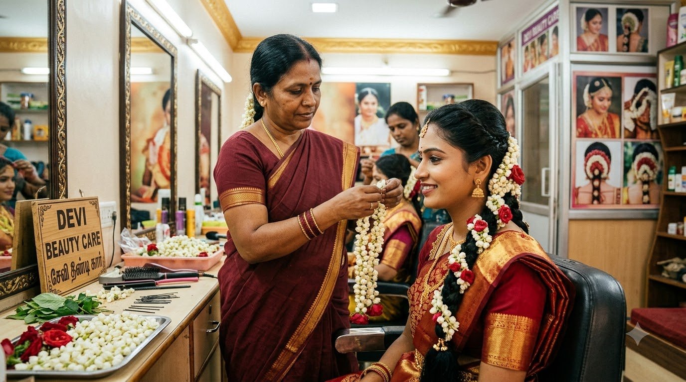 South Indian Bridal Poola Jada Flower Making
